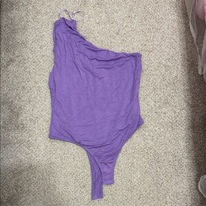 Purple One-Shoulder Kids One Piece
